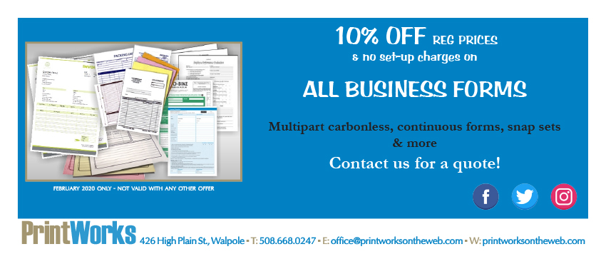 Business Forms 10 Percent Off Feb 2020